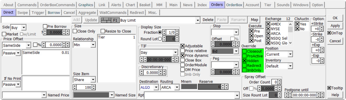 Takion Hotkeys settings